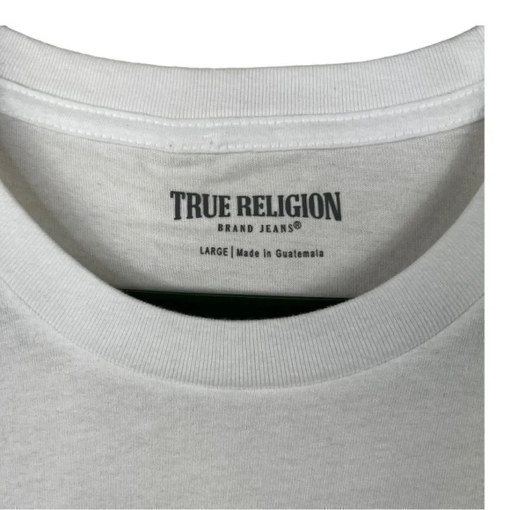 True Religion NWT Men’s T-shirt Polo Letter U white Black Size L